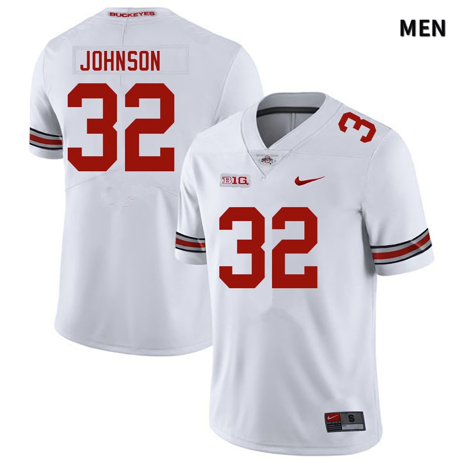 Jakailin Johnson Ohio State Buckeyes Men's NCAA #32 White College Stitched Football Jersey GVJ5856SA